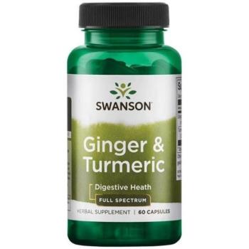 Swanson Ginger & Turmeric (gyömbér + kurkuma), 60 kapszula kép
