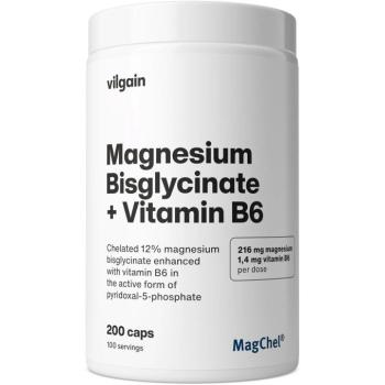 Vilgain Magnézium-biszglicinát + B6-vitamin, 200 kapszula kép