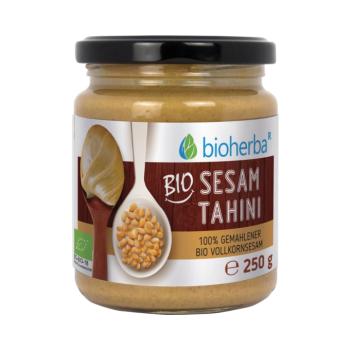 100% bio szezám tahini őrölt bio teljes kiőrlésű szezámból – 250 g – Bioherba kép