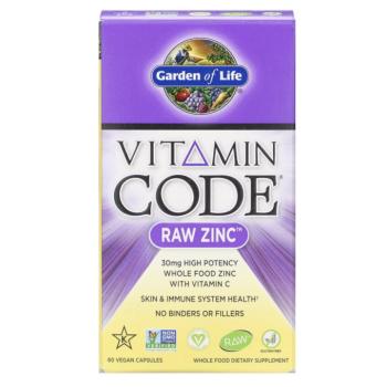 Az élet kertje vitamin kód RAW cink 30mg (cink + C-vitamin) - 60 kapszula kép