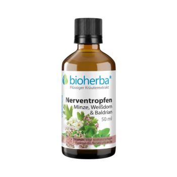 Bioherba idegnyugtató cseppek mentával, galagonyával és macskagyökérrel – tinktúra – 50 ml