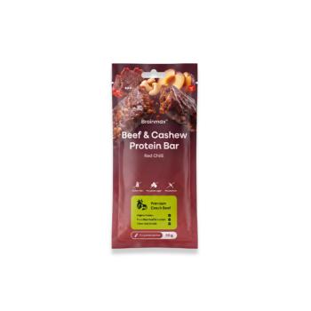 BrainMax® Beef & Cashew Protein Bar, Red Chilli, 50 g kép