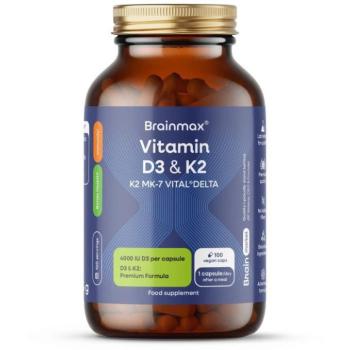 BrainMax D3- és K2-vitamin®, D3 4000 NE / K2 150 µg, 100 növényi kapszula kép