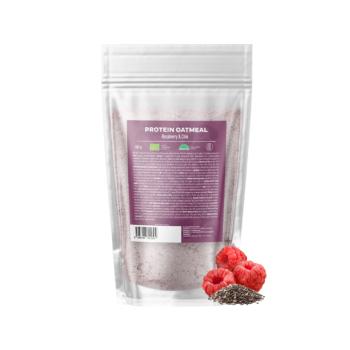 BrainMax Pure® Protein zabpehely, málna és chia, BIO, 480 g kép