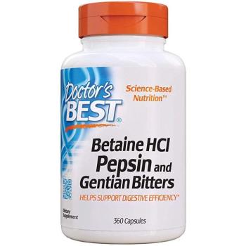 Doctor's Best betain-HCl + pepszin és gentián keserű (gentian), 360 kapszula kép
