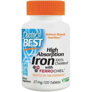 Doctor's Best nagy felszívódású vas, 27 mg, 120 tabletta kép