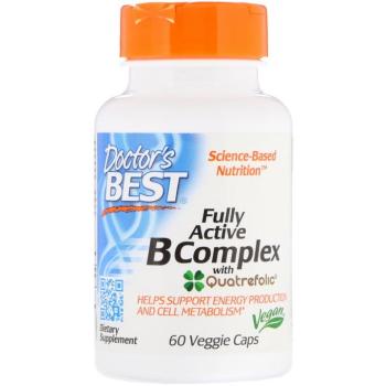 Doctor's Best teljesen aktív B komplexje (B-vitaminok és folsav aktivált formában) 60 gyógynövénykapszula kép