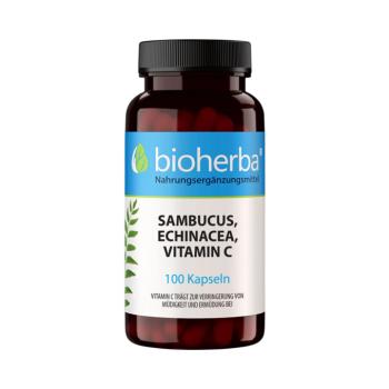 Fekete bodza, echinacea és C-vitamin – 100 kapszula – Bioherba