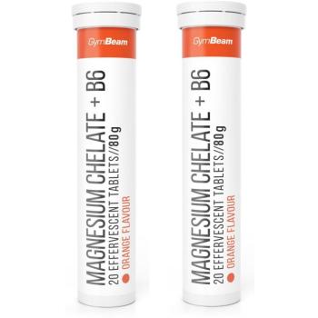 GymBeam Magnesium chelate + B6, 2x 20 pezsgőtabletta, narancs kép