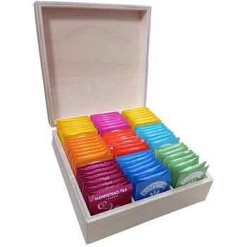 Hampstead Tea filteres tea válogatás natúr fadobozban, 117 db - 9 fajta