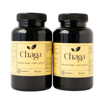 Herbatica Kedvezményes szett: 2 x Szibériai chaga – 60 vegán kapszula, 300 mg/kapszula kép