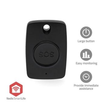 Intelligens Pánik Gomb | Zigbee 3.0 | Akkumulátortípus: CR2450 | Fekete kép