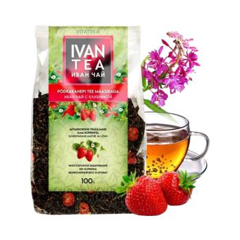 Ivan tea (keskenylevelű füzike) eperrel – 100 g – Vitateka