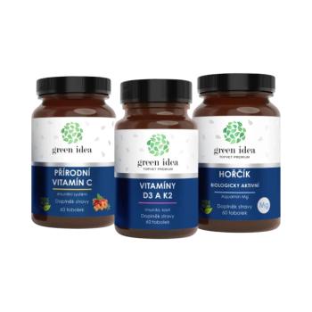 Kedvezményes Izmok, csontok és immunrendszer csomag: Magnézium + D3- és K2-vitamin + C-vitamin – Green idea kép