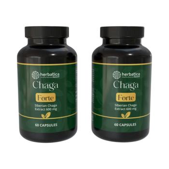 Kedvezményes szett: 2 x szibériai chaga FORTE – 60 vegán kapszula (600 mg/kapszula) – Herbatica kép