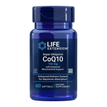 Life Extension Super Ubiquinol CoQ10 fokozott mitokondriális támogatással, koenzim Q10, 100 mg, 60 lágyzselé kapszula kép