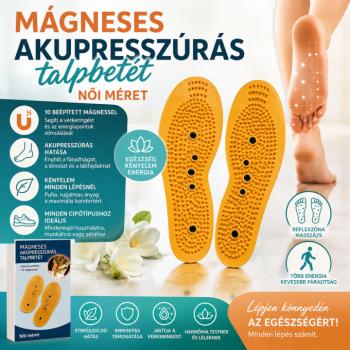 Mágneses akupresszúrás talpbetét női méret – sárga kép