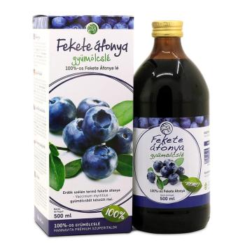Mannavita Fekete Áfonya lé 100%-os, 500 ml kép