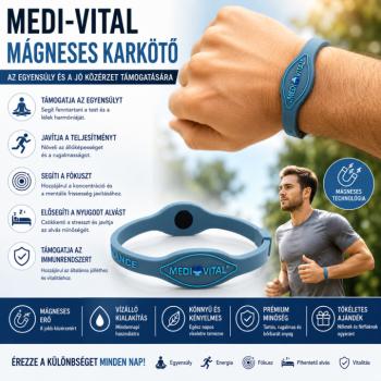 MEDI-VITAL szilikon mágneses karkötő MS-425 – kék kép