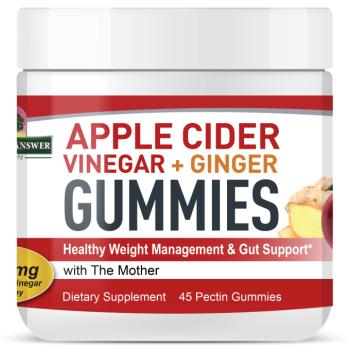 Nature's Answer Almaecet + gyömbér gumicukor, almaecet gyömbérrel, 45 gumicukor kép