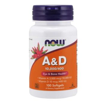 NOW A- és D-vitamin, 10000/400 NE, 100 lágygél kapszula kép