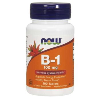 NOW B1-vitamin tiamin, 100mg, 100 tabletta kép