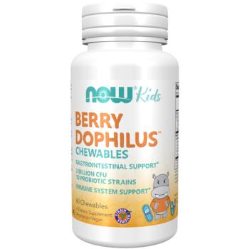 NOW BerryDophilus Kids (probiotikumok gyerekeknek), 60 rágótabletta kép