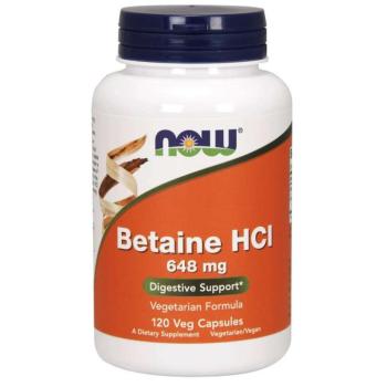 NOW Betain HCl, vegetáriánus, 648 mg, 120 növényi kapszulában kép