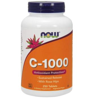 NOW C-1000, vitamin csipkebogyóval és fokozatos felszabadítással, 250 tabletta kép