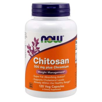 NOW Chitosan, 500 mg Plusz chromium, 120 vegan kapszulában kép