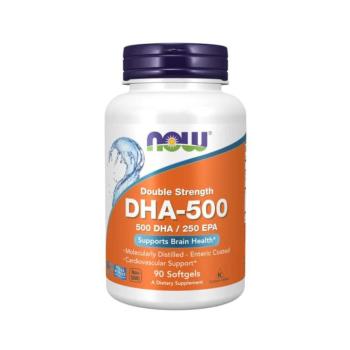 NOW DHA-500, 500 DHA / 250 EPA, Omega 3, 90 softgel kapszulában kép
