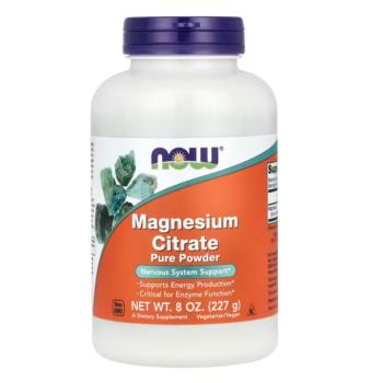 NOW Magnézium-citrát tiszta por, magnézium-citrát por, 450 mg, 227 g kép