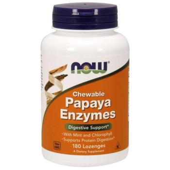 NOW Papaya enzimek, természetes emésztőenzimek, 180 pasztilla kép