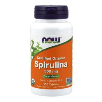 NOW Spirulina 500 mg - Organic Spirulina (Non-GMO), 100 tabletta kép