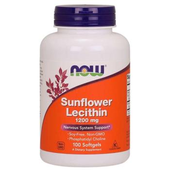 NOW Sunflower Lecithin, Napraforgó lecitin, 1200 mg, 100 lágygél kapszula kép