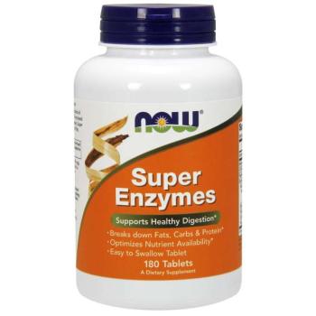 NOW Super Enzymes, Szuper Enzym emésztőenzim komplex, 180 tabletta kép
