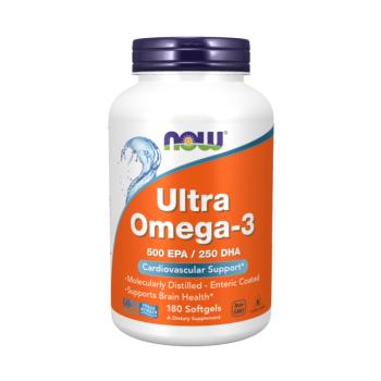 NOW Ultra omega-3, 250 DHA / 500 EPA, 180 lágyzselé kapszula kép