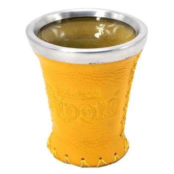 Pipore SÁRGA Csésze, üveg + bőr Mate tök, Kalabaza, 150ml kép