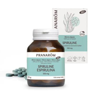 Pranarom Spirulina mikroalga tabletta 500 mg - étrend kiegészítő tabletta 150 db kép