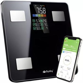 Ruhhy okos személymérleg mobilalkalmazással - komplex testösszetétel elemzés - akár 226 kg súlyhatár kép