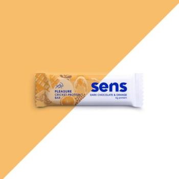 Sens - KÉRLEK fehérjetartó krikettliszttel - étcsokoládé és narancs, 40 g kép