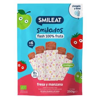 Smileat 100% gyümölcsfagylalt fagyasztásra, eper és alma ízű, 250 g kép