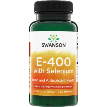 Swanson E-vitamin szelénnel, 400 IU, 90 lágykapszula