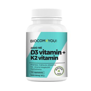 Vitamin D3 2000 IU+K2 100 tabletta - Biocom kép